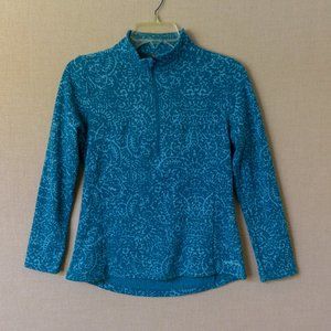 Eddie Bauer Blue Abstract Paisley Pattern Pullover Long Sleeves Sweater